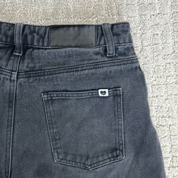 Lazy Oaf x Esther Bunny Do Not Disturb Wide Leg Crop Black Denim Jeans grey gray - Picture 6 of 6